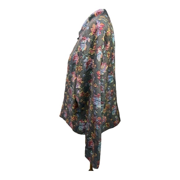 M.D.L. New York Ladies Brocade/Lined Jacket w/ Four Frog Closures - size L - Picture 4 of 9